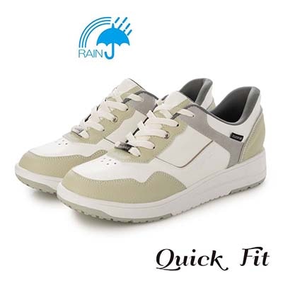 【4cm4時間防水設計】エル スポーツ ELLESPORT　厚底クイックフィットスニーカー     ESP12606 WHITE/MINT 23.0