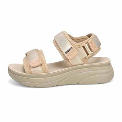 エル スポーツ ELLESPORT 　2本ベルト厚底スポーツサンダル　ESP12607 BEIGE M（23～23.5ｃｍ）