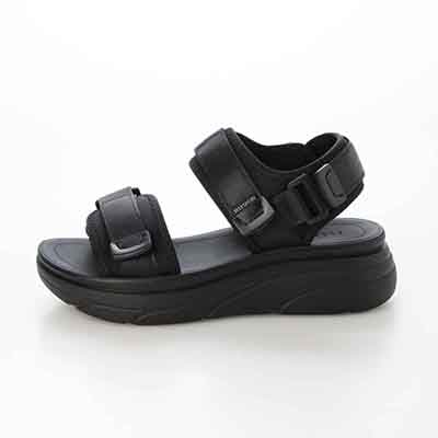 エル スポーツ ELLESPORT 　2本ベルト厚底スポーツサンダル　ESP12607 BLACK M（23～23.5ｃｍ）