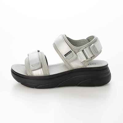 エル スポーツ ELLESPORT 　2本ベルト厚底スポーツサンダル　ESP12607 SILVER M（23～23.5ｃｍ）