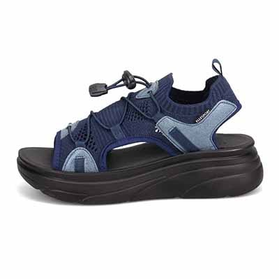 エル スポーツ ELLESPORT 　レースアップニット厚底スポーツサンダル　ESP12608 NAVY M（23～23.5ｃｍ）