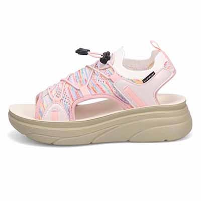 エル スポーツ ELLESPORT 　レースアップニット厚底スポーツサンダル　ESP12608 PINK-MULTI M（23～23.5ｃｍ）