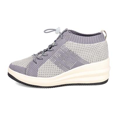 エル スポーツ ELLESPORT 軽量厚底ニットブーツ ESP12713A GRAY/C 23.0