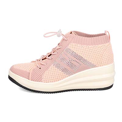 エル スポーツ ELLESPORT 軽量厚底ニットブーツ ESP12713A PINK/C 23.0