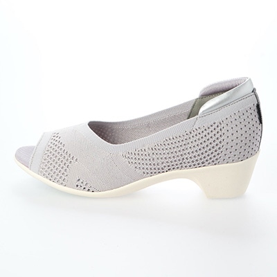 エル スポーツ ELLESPORT 軽量ニットウエッジオープントゥシューズ ESP12714 BEIGE 23.0