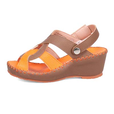 エル スポーツ ELLESPORT 2WAYウェッジサンダル　ESP12738 BROWN/ORANGE 23.0