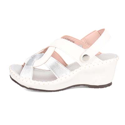 エル スポーツ ELLESPORT 2WAYウェッジサンダル　ESP12738 WHITE/SILVER 23.0