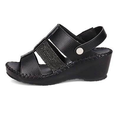 エル スポーツ ELLESPORT 2WAYウェッジサンダル　ESP12739 BLACK 23.0