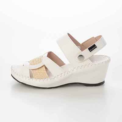 エル スポーツ ELLESPORT　伸びるラフィア2WAYウェッジサンダル BLACK 23.0