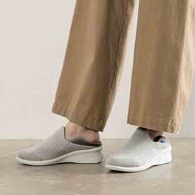 エル スポーツ ELLESPORT ニット編みウェッジスリッポンシューズ  ESP14704 BEIGE 23.0