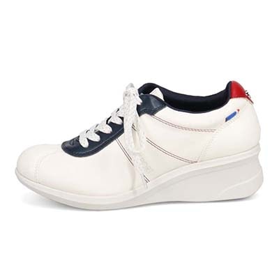 エル スポーツ ELLESPORT レースアップウェッジスニーカー　ESP14707 WHITE-MULTI 23.0