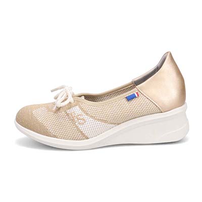 エル スポーツ ELLESPORT ニットショートレースアップシューズ　ESP14709 OAK/IVORY 23.0