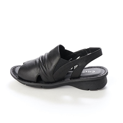 シティ ゴルフ City Golf アウトステッチ製法 ウェッジサマーサンダル GFL20103 BLACK M　(23.0～23.5)