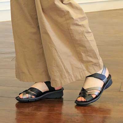 シティ ゴルフ City Golf  アウトステッチサンダル　GFL20135 BLACK M　(23.0～23.5)