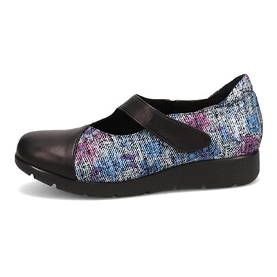 シティゴルフ Ｃｉｔｙ　Ｇｏｌｆ フラワープリントが華やかなワンストラップ カジュアルシューズ　GFL5297 BLACK/C 23.0