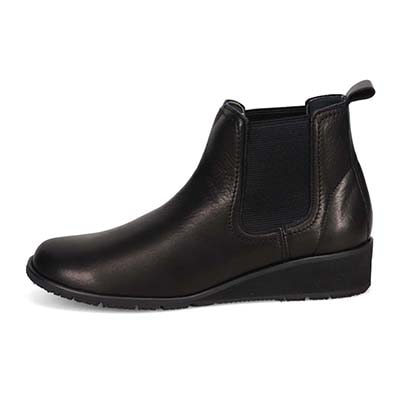 【防滑ソールタイプ】HIROKO KOSHINO　しっとり＆ソフトな牛革を使用した  カジュアルショートブーツ  HKL4630AH BLACK 23.0