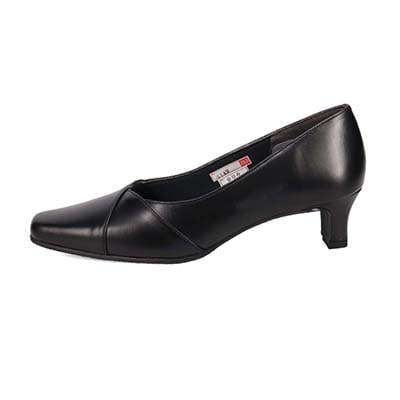 HIROKO KOSHINO Ｖカットラインが綺麗なデザインパンプス　HKL5149 BLACK 23.0