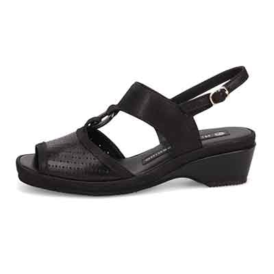 HIROKO KOSHINO バックストラップウェッジサンダル　HKL7528 BLACK M　(23.0～23.5)