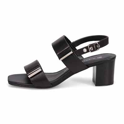 HIROKO KOSHINO 安定の太めヒール バックストラップ 5.5cmヒールサンダル　HKL8009 BLACK 23