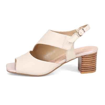 HIROKO KOSHINO  安定感と美脚を叶える 甲深デザイン 5.5cmヒールサンダル　HKL8010 IVORY 23.0