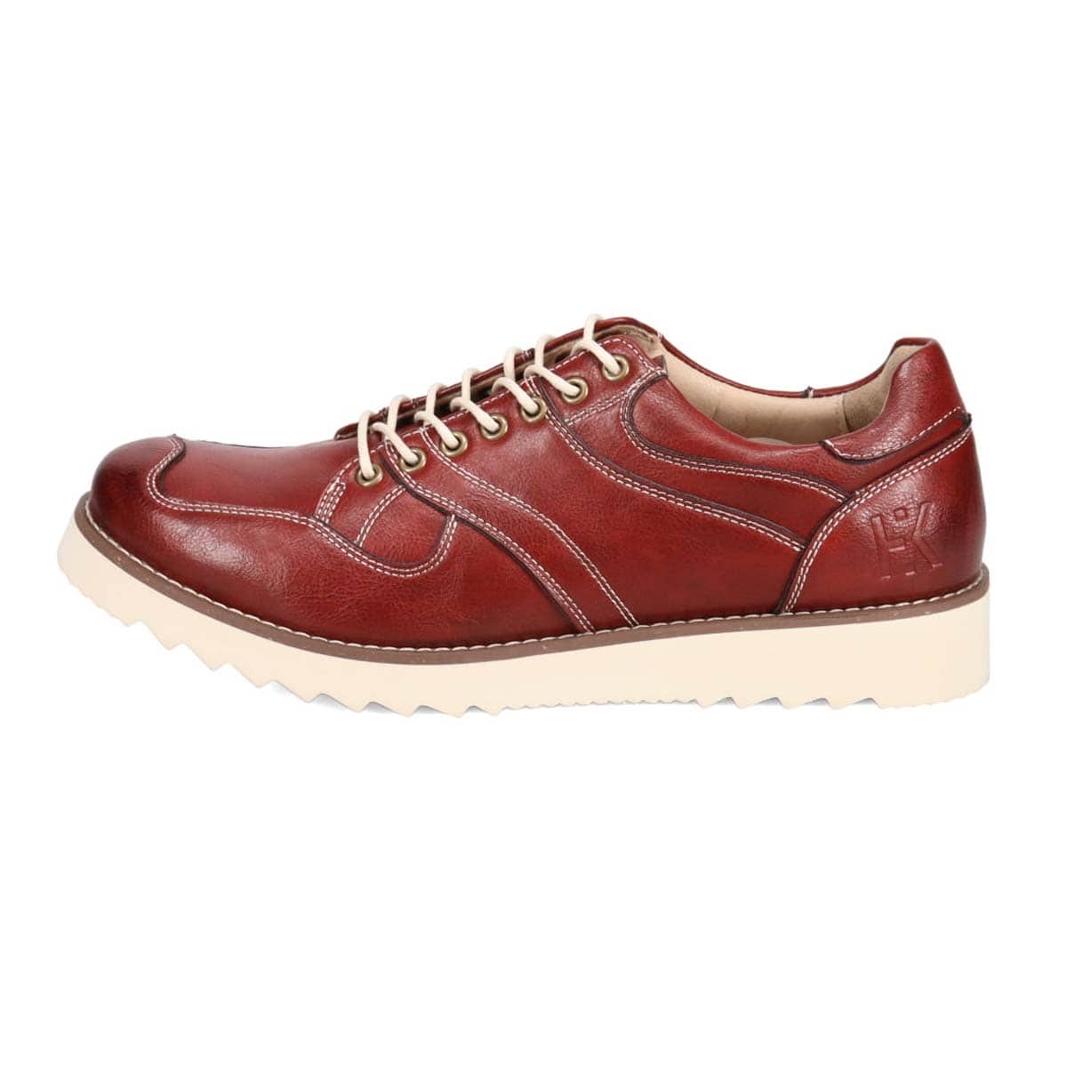 HIROKO KOSHINO HOMME  メンズ こがし系の素材を採用したカジュアルスニーカー　HR5903 WINE 25.0