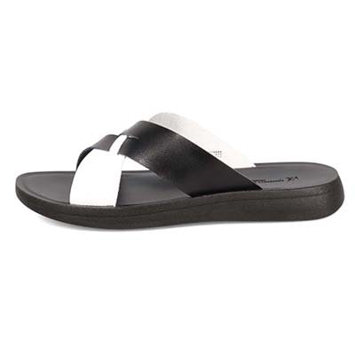 HIROKO KOSHINO HOMME  メンズ フラットサンダル　HR5911 BLACK/WHITE M（25～25.5）