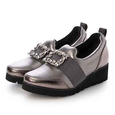 【撥水加工】HIROKO KOSHINO FEMME　ビジューオーナメントが綺麗なエレガンスカジュアルシューズ　HRL1004 ETHANE M　(23.0～23.5)