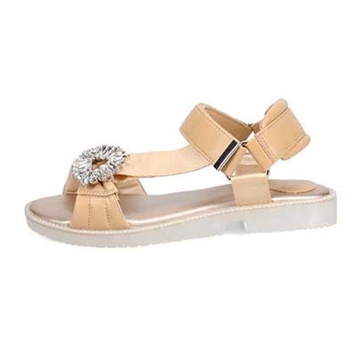 HIROKO KOSHINO FEMME　スポーツテイストのビジューサンダル　HRL1007 BEIGE M　(23.0～23.5)