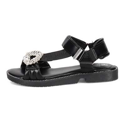 HIROKO KOSHINO FEMME　スポーツテイストのビジューサンダル　HRL1007 BLACK M　(23.0～23.5)