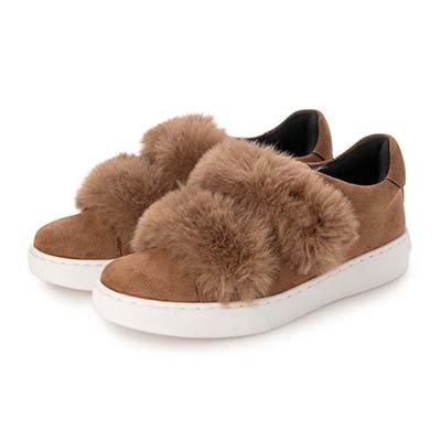 HIROKO KOSHINO FEMME スエード風生地がほっこりとした大人の可愛さのあるスニーカー HRL2030 BROWN 23.0
