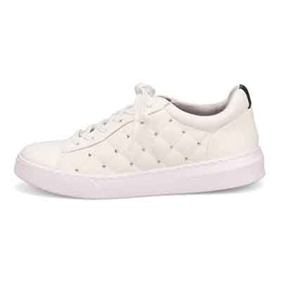 HIROKO KOSHINO FEMME サイドのキルティングとスタッズがポイントのコート系スニーカー HRL2032 IVORY 23.0