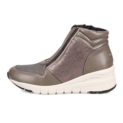 【撥水加工】HIROKO KOSHINO FEMME　ヒールタイプ・ハイカットドレススニーカー　HRL3004 BROWN 23.0