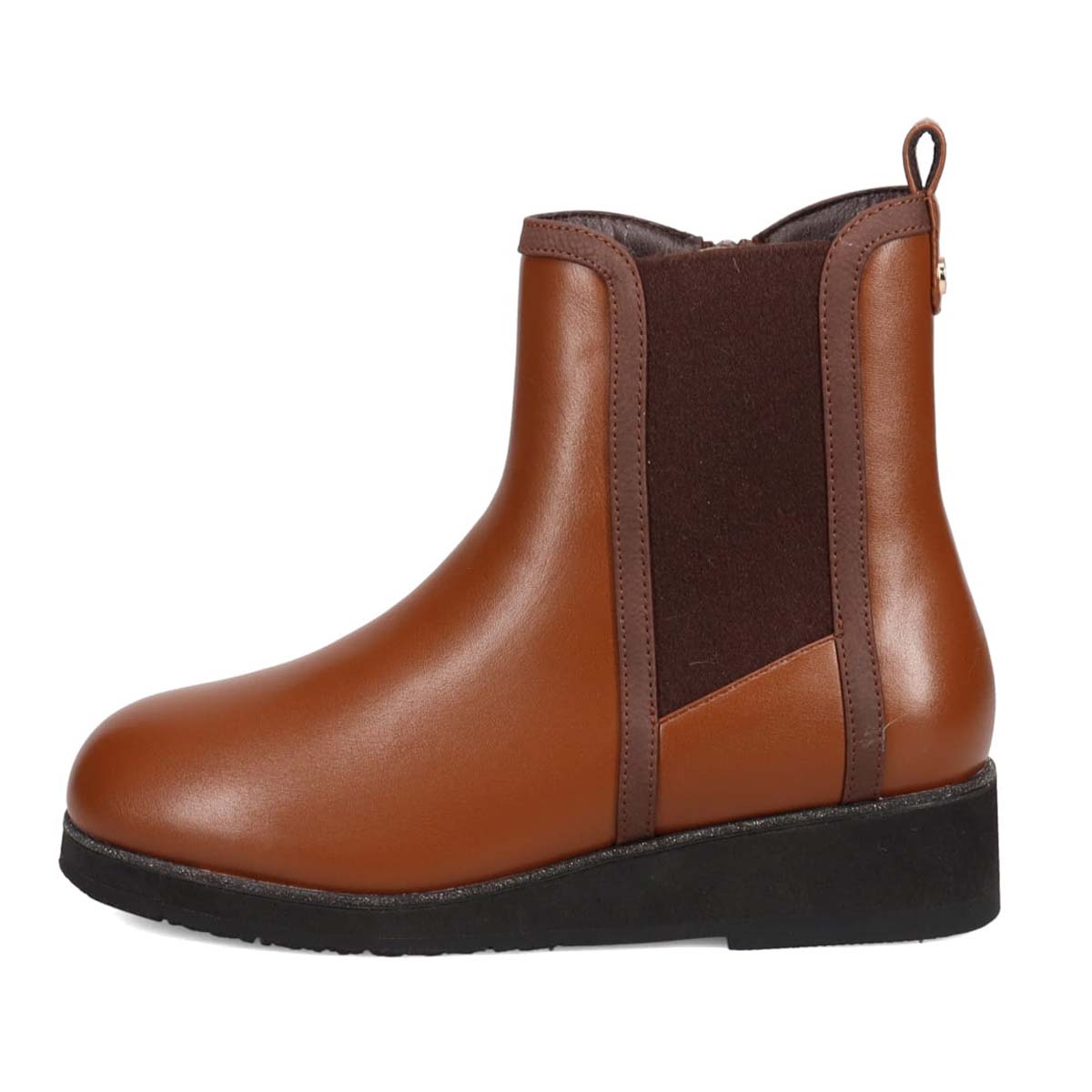 【撥水加工】HIROKO KOSHINO FEMME グラスファイバー配合ソール・サイドゴアブーツ　HRL4008 BROWN 23.0