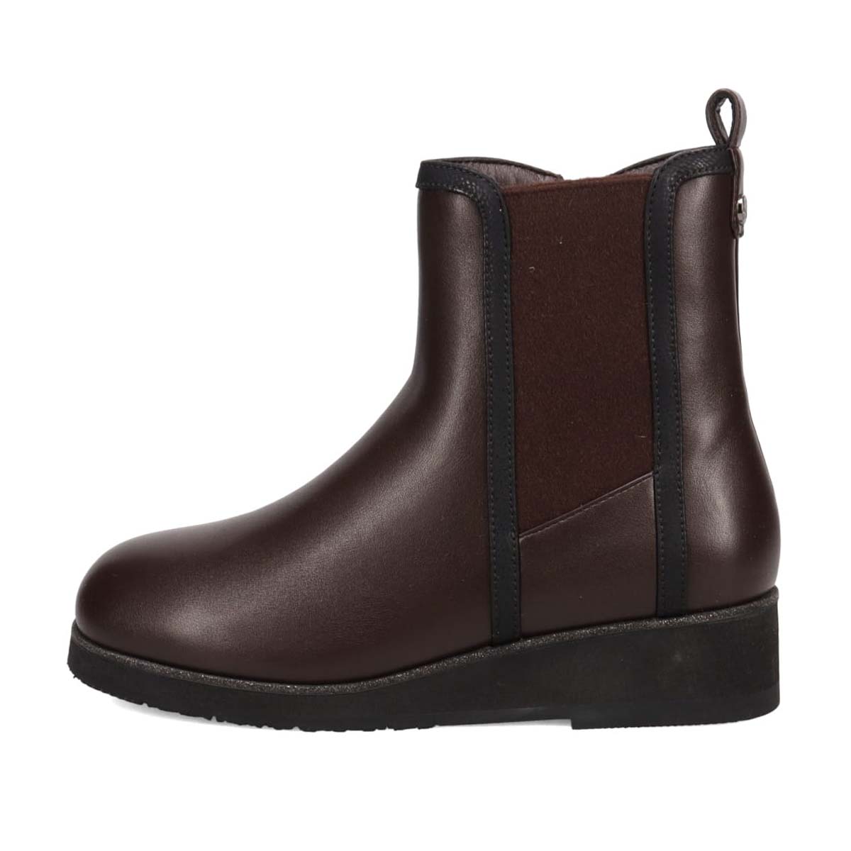 【撥水加工】HIROKO KOSHINO FEMME グラスファイバー配合ソール・サイドゴアブーツ　HRL4008 BROWN 23.0