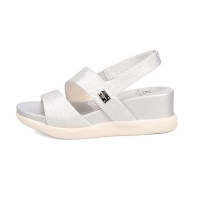 HIROKO KOSHINO FEMME 屈曲性のある6cmウェッッジソールサンダル　HRL5000 SILVER M　(23.0～23.5)