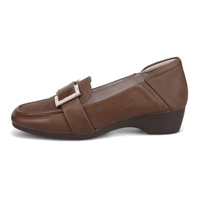 HIROKO KOSHINO FEMME　足元に華やぎと上品さを ヌバック×スムース素材 コンビローファー　HRL5004 D-BROWN 23.0