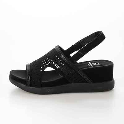 HIROKO KOSHINO FEMME ウェッジサンダル　HRL5010 BLACK M　(23.0～23.5)