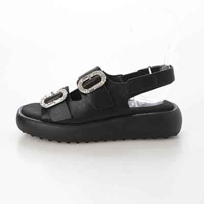 HIROKO KOSHINO FEMME バックル付きサンダル　HRL5011 BLACK M　(23.0～23.5)
