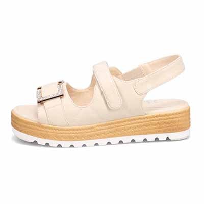 HIROKO KOSHINO FEMME モードなキルティングと輝くバックル。歩きやすさを兼ね備えたフットベッドサンダル　HRL6001 IVORY M　(23.0～23.5)