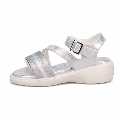 HIROKO KOSHINO FEMME スポーティーを華やかに。キラキラ輝くコードで魅せる大人スポーツサンダル　HRL7001 SILVER M　(23.0～23.5)