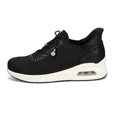 HIROKO KOSHINO FEMME ラメニットの大人可愛いスニーカー HRL9002 BLACK 23.0