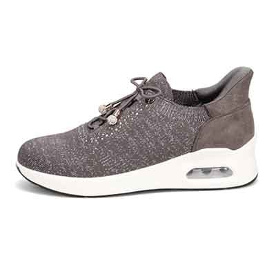 HIROKO KOSHINO FEMME ラメニットの大人可愛いスニーカー HRL9002 GRAY 23.0