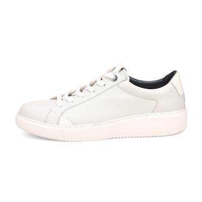 ランバンオンブルー LANVIN en Bleu 「リカバリーインソール」搭載で指圧効果により血行を115％促進。レザー×ニットコンビスニーカー　LB1003XR WHITE 25.0