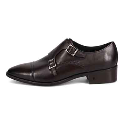 ランバンコレクション LANVIN COLLECTION 「Recovery Shiatsu Insole」搭載で指圧効果により血行をよくする。ダブルモンクストラップドレスシューズ　LV1021XR D-BROWN 25.0