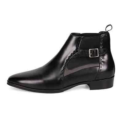 ランバンコレクション LANVIN COLLECTION 「Recovery Shiatsu Insole」搭載で指圧効果により血行をよくする。本革サイドゴアブーツ　LV1022XR BLACK 25