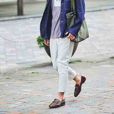 madras バイカラー・ラバーソールを使用した　ソフトスリップオンシューズ　Ｍ493 D-BROWN 25.0