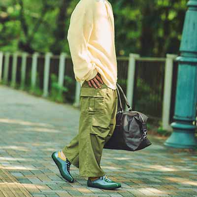 マドラス madras 特許 リカバリーメタインソール搭載  レザースニーカー　M500MT GREEN/GRAY 25.0