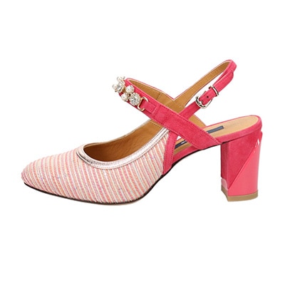 マドラス madras 眩い輝きのクリスタルを贅沢に使用した バックストラップパンプス MAL1120 PINK-TX 23.0