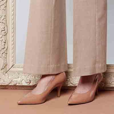 マドラス madras 特許 リカバリーメタインソール搭載 7.0cm  ポインテッドトゥパンプス MAL9105MT BEIGE-ENAMEL 23.0