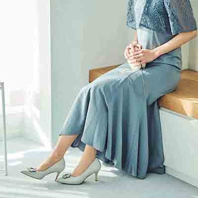 マドラス madras 特許 リカバリーメタインソール搭載 7.0cm  ポインテッドトゥパンプス MAL9105SMT L-GRAY 23.0